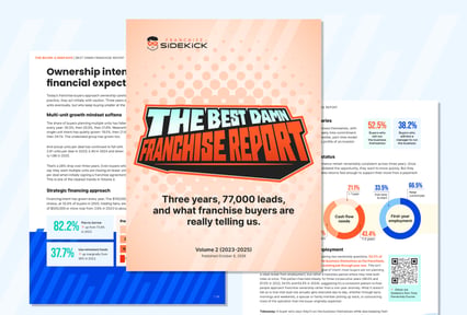 Illustrated graphics showcasing the 2027 Best Damn Franchise Report