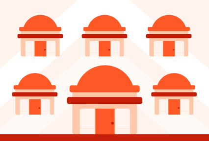 An illustrated graphic of buildings