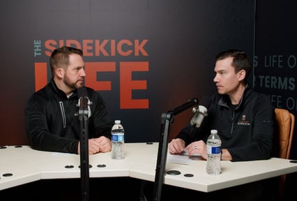 Mike Silverman and Reagan Clemensen recording the podcast