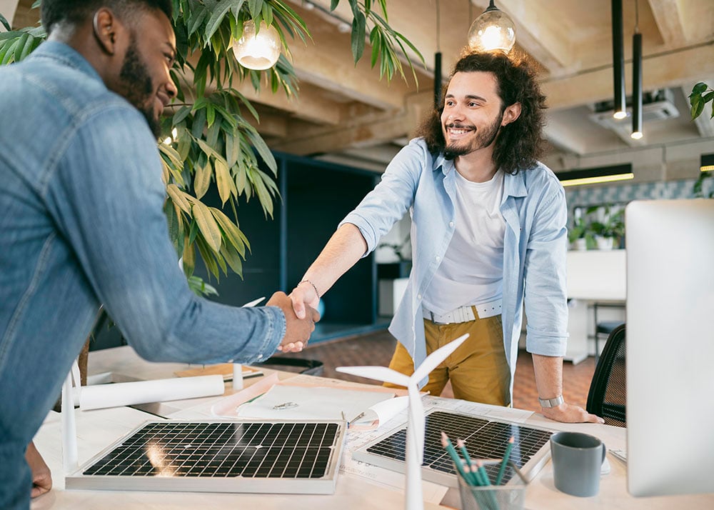 Partners shaking hands