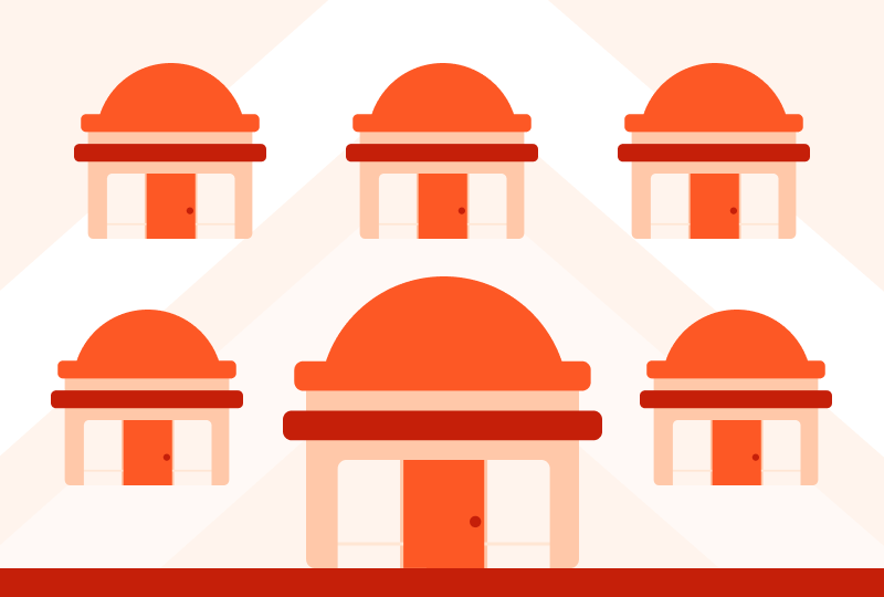 An illustrated graphic of buildings